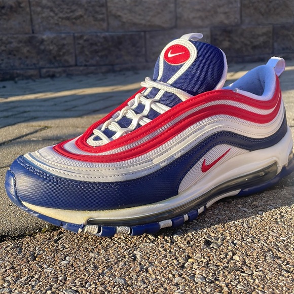 *SOLD* AUTHENTIC Nike Air Max 97 USA White, University Red, Blue - Picture 9 of 10